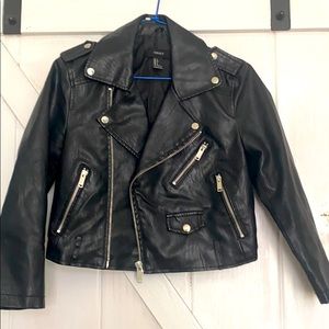 Ladies biker style black jacket
